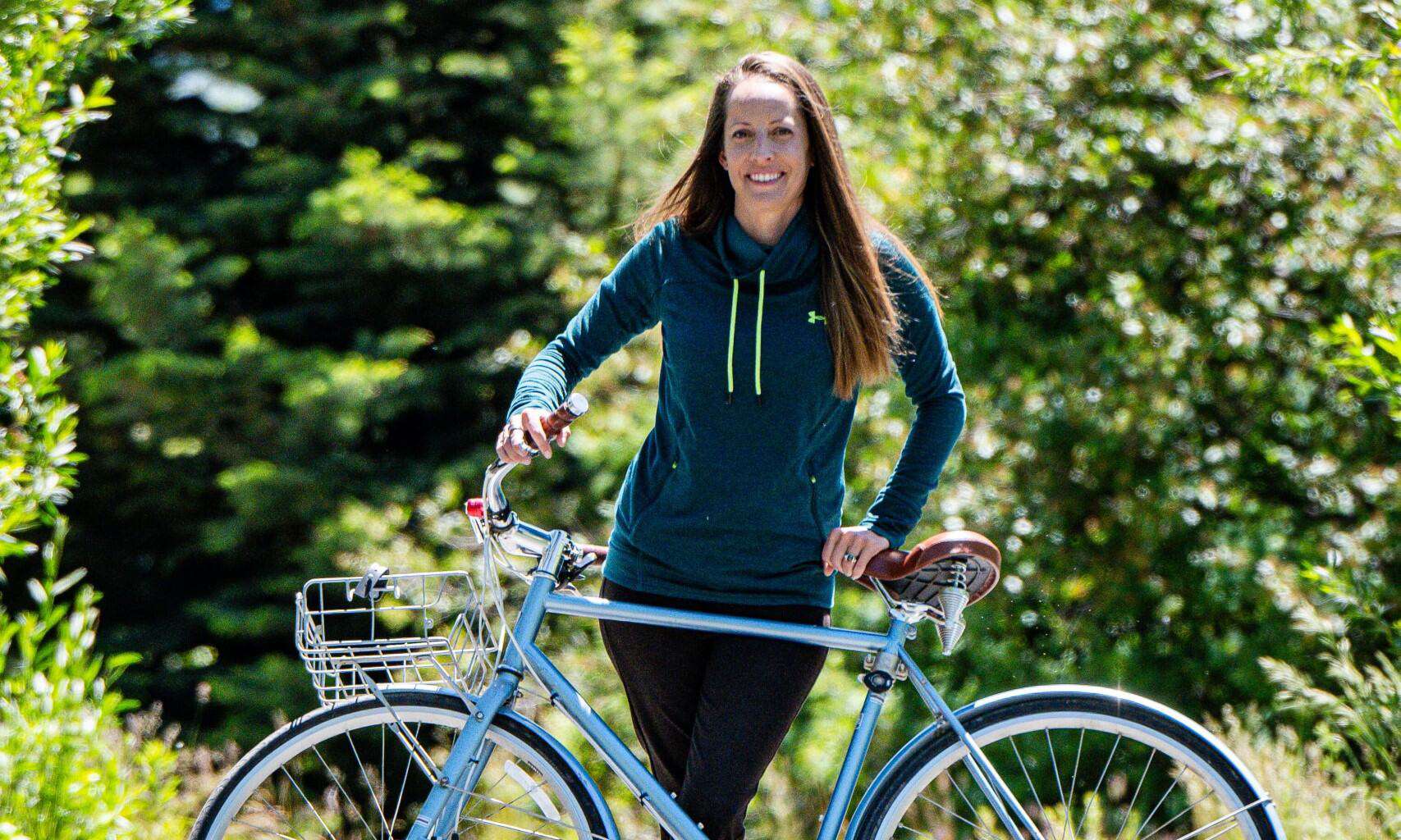 Lauren "LB" Bennett, Audaxity's inaugural Managing Director, with her bike