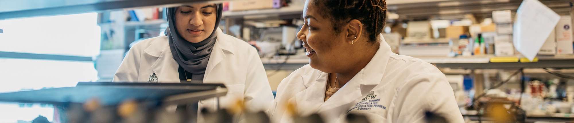 Researchers in lab