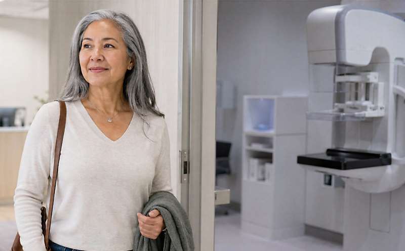 Woman leaving doctor's office