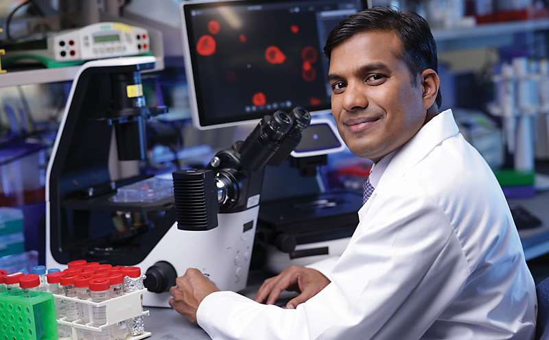 Pradeep Chaluvally-Raghavan working in his lab
